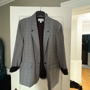 Steve Madden Charcoal Checkered Blazer